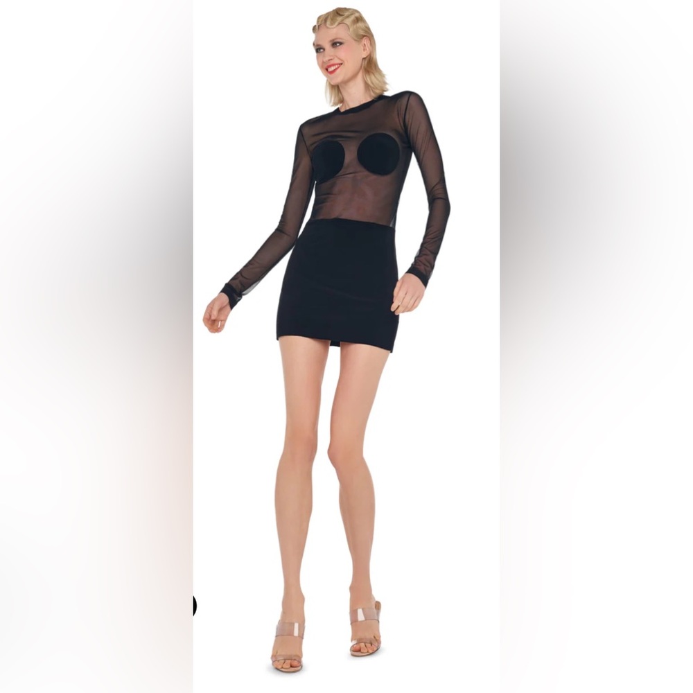 NORMA KAMALI DOT DASH MINI DRESS, XXS